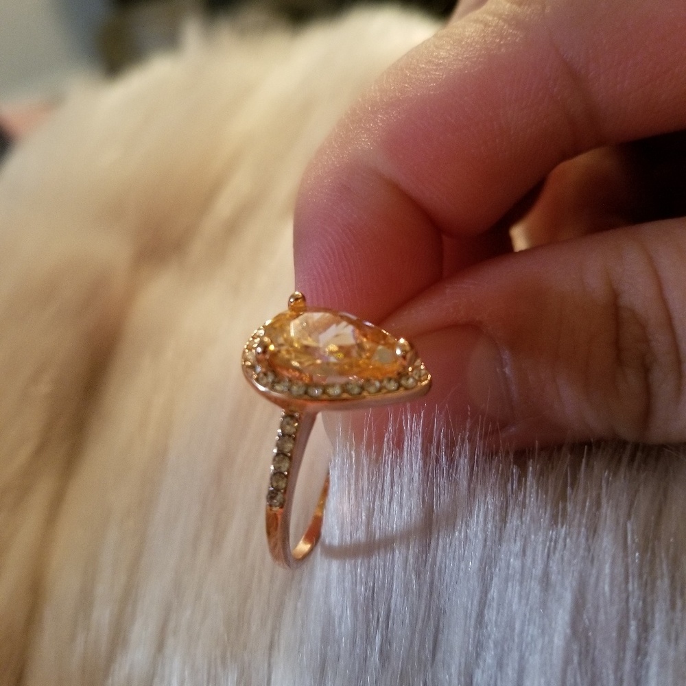 💖Cubic zirconia pear shaped ring - Picture 8 of 8